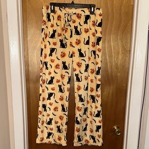 Halloween Cat Print Pajama Pants